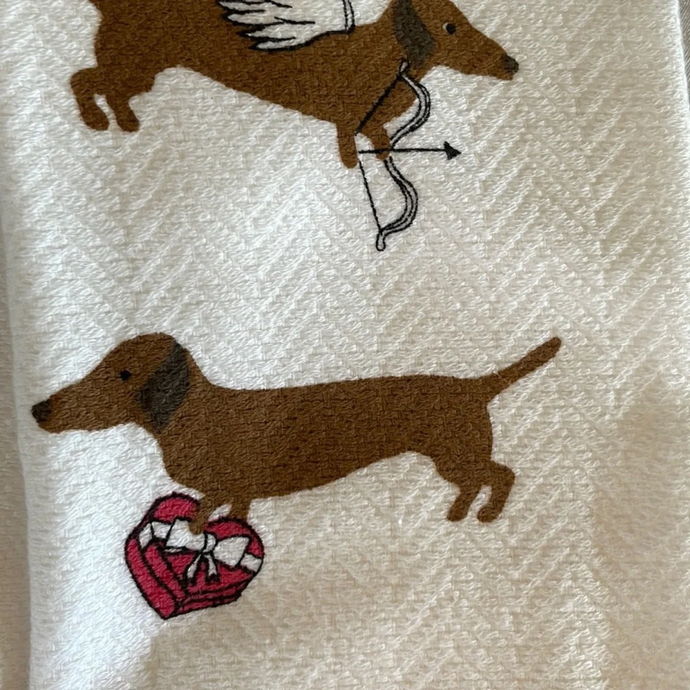 Valentine’s Day themed dachshund kitchen towels set of two